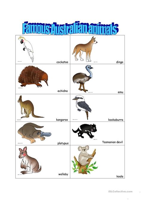 Free Printable Australian Animals